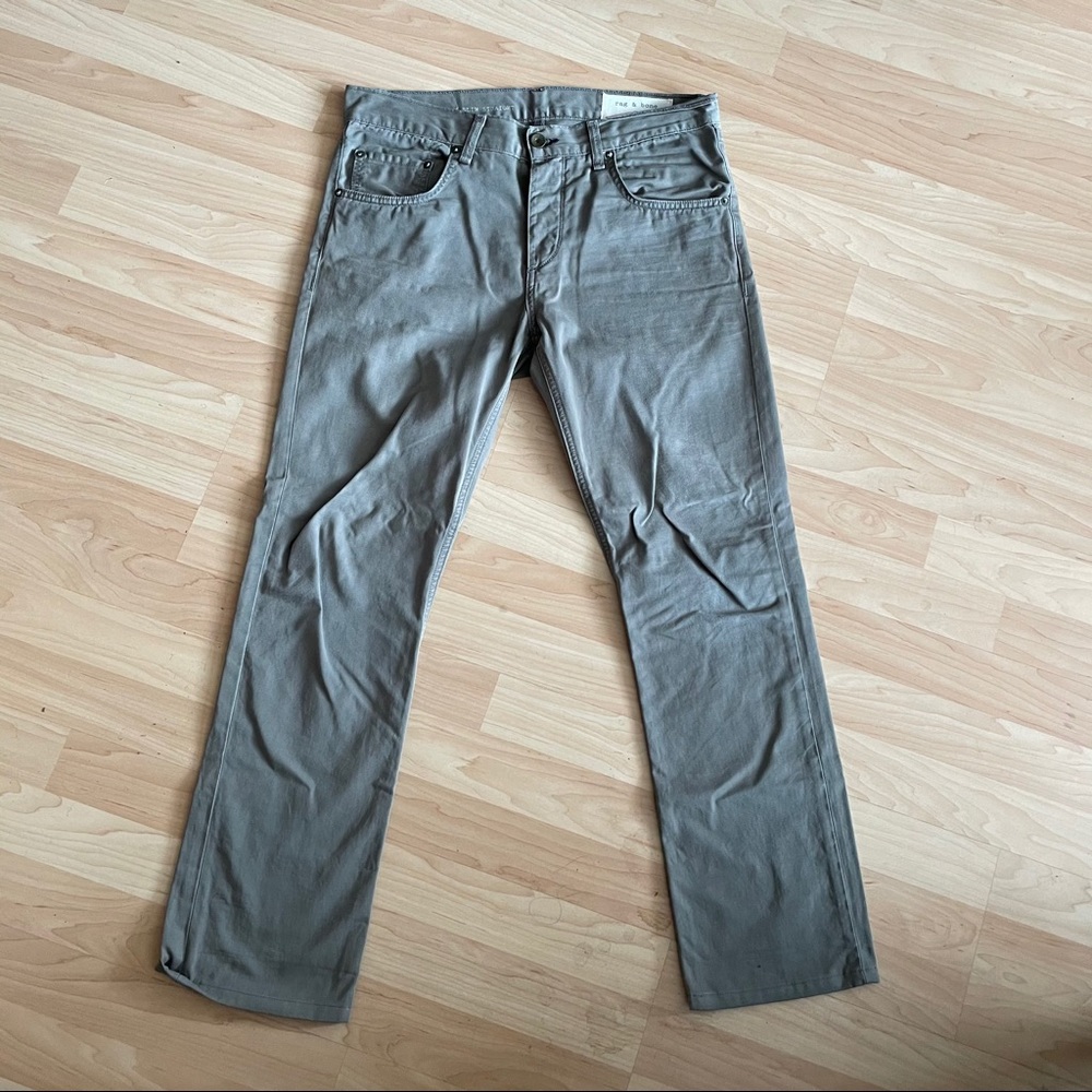Rag & Bone RB 15X Slim Straight Distressed Grey